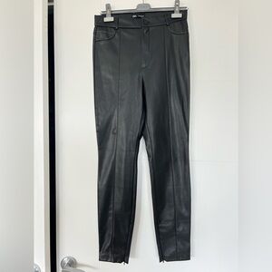 Zara faux leather black jeans size L